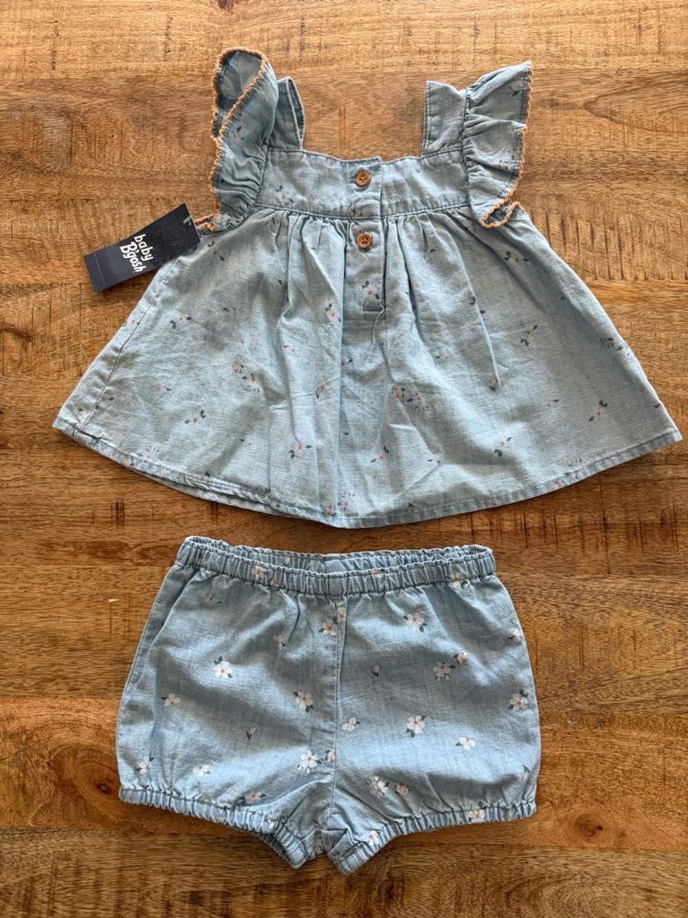 Light Blue Matching Shorts Set